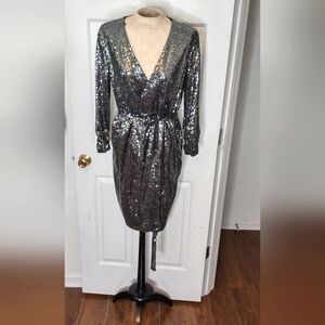 XOX sequin wrap dress